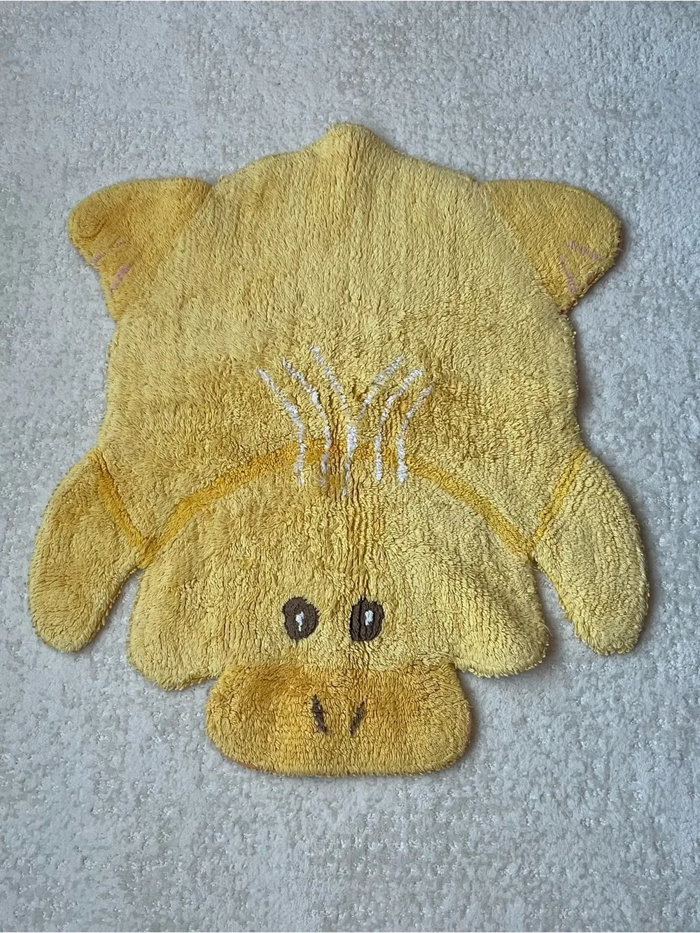 Vintage Cotton Chenille Hippo Bath Rug